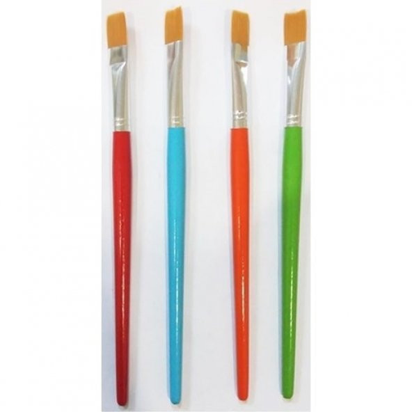 Fanart Academy Seri 536C Sentetik Kıl Yassı Fırça (Renkli Sap) No:8