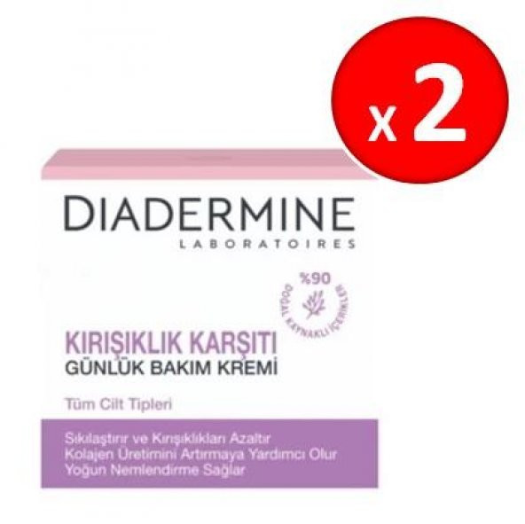 Diadermine Kırışıklık Karşıtı Günlük Bakım Kremi 50 ml x 2 Adet