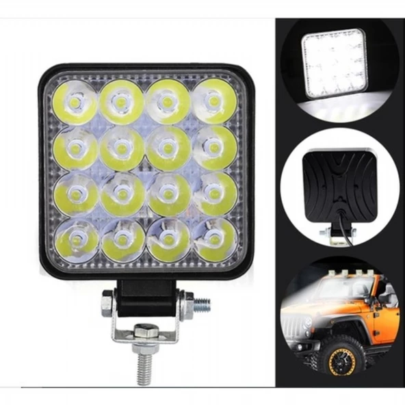 OFF ROAD 16 LED KARE ÇALIŞMA LAMBASI - 3
