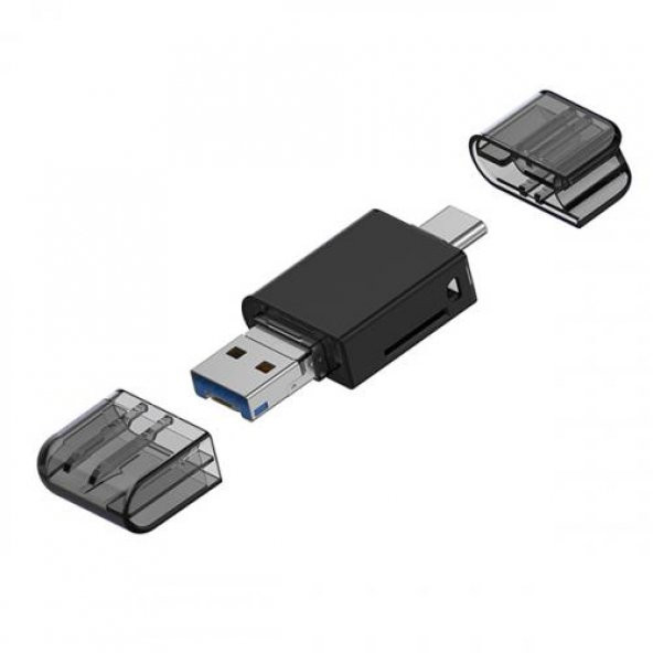 Polham USB, Type-c ve Lightning Girişli Ultra Hızlı Hafıza Kart Okuyucu, Micro SC Hafıza Kart Reader