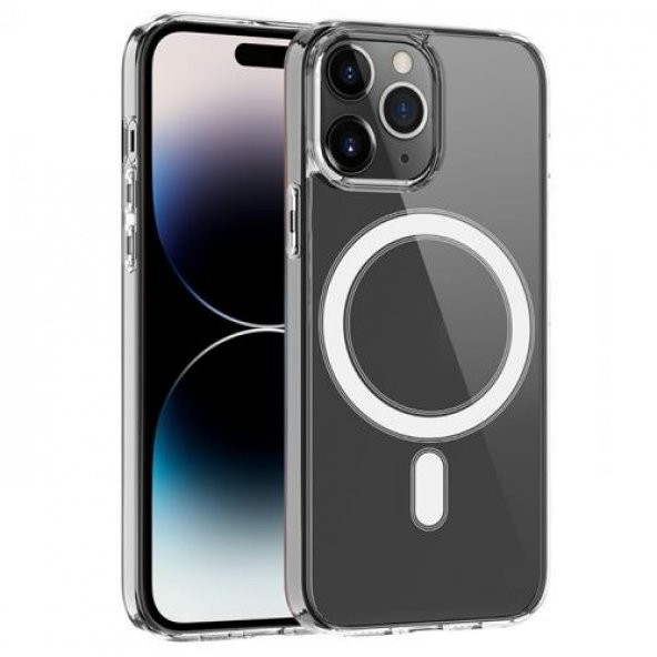 Coofbe iPhone 14 Pro Max Sert Silikon Kılıf, Darbe Emici, Kamera Koruyucu Magsafe Uyumlu Kılıf