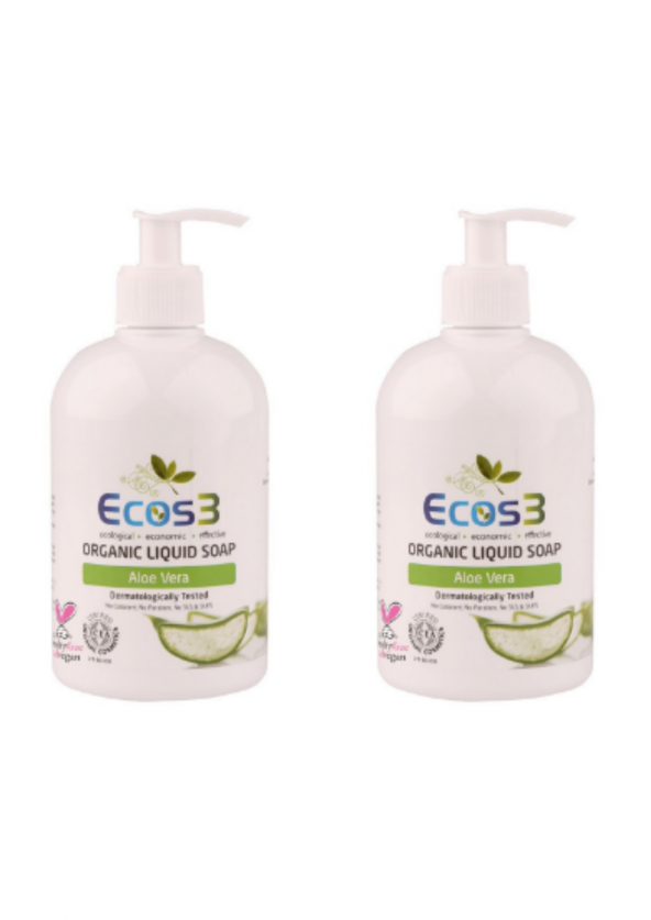 Organik Sıvı Sabun Aloevera 500 ml (2 Adet)