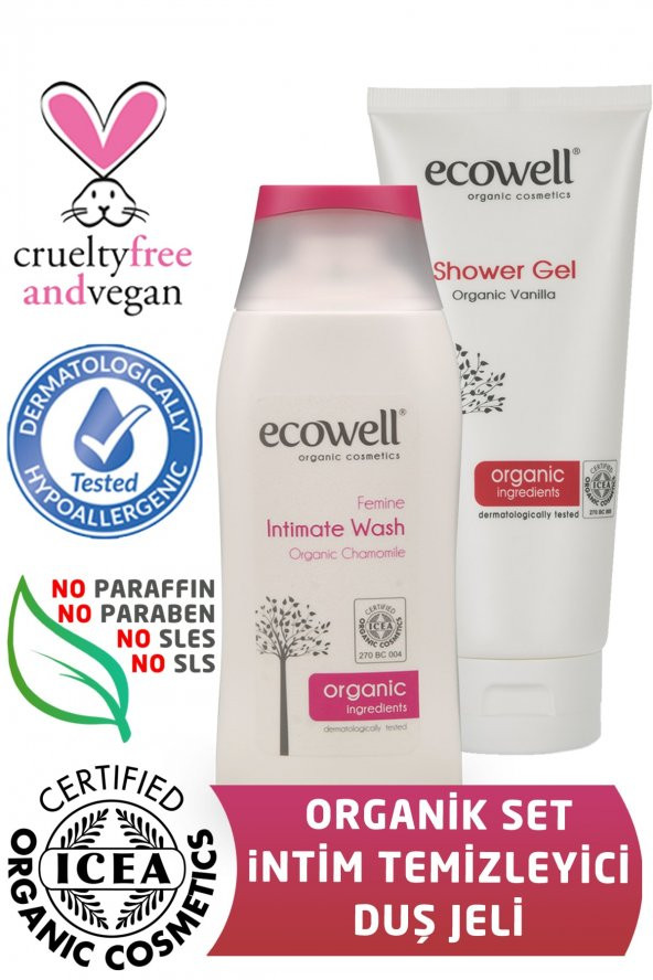 Organik İntim Temizleyici + Duş Jeli -2 x 200 ml
