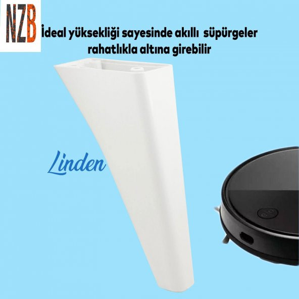 Lüks Mobilya Kanepe Sehpa TV Ünitesi Koltuk Ayağı 20 cm Beyaz Baza Ayak - Resim 4