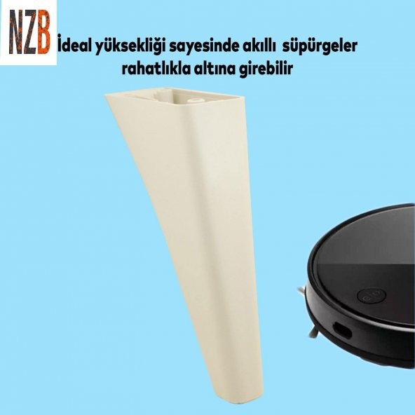 Lüks Mobilya Kanepe Sehpa TV Ünitesi Koltuk Ayağı 20 cm Krem Baza Ayak - 4