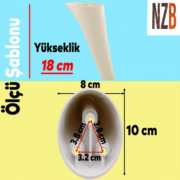 Lüks Mobilya Kanepe Sehpa TV Ünitesi Koltuk Ayağı 18 cm Krem Baza Ayak - Resim 2