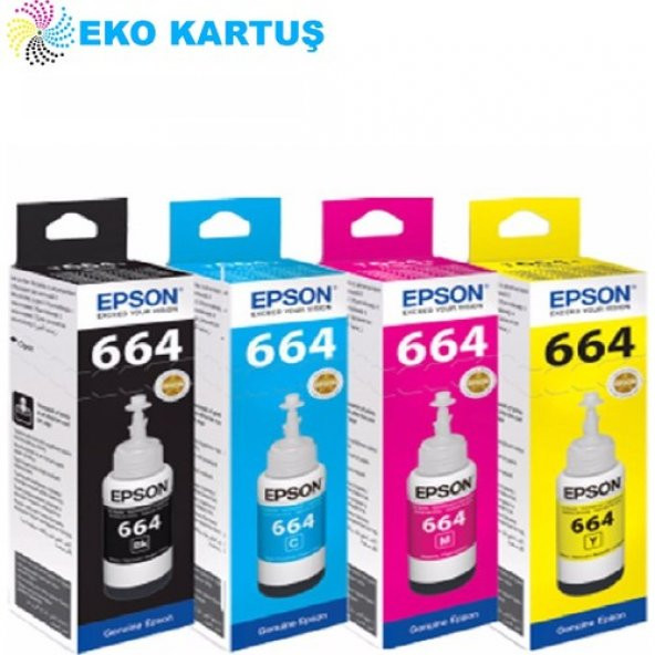 Eko Kartuş Epson Ecotank L130 T664 Takım Mürekkep