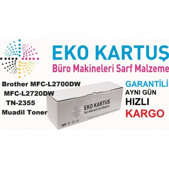 Eko Kartuş Brother MFC-L2700DW MFC-L2720DW TN-2355 2700 Sayfa Siyah Muadil Toner - Resim 3