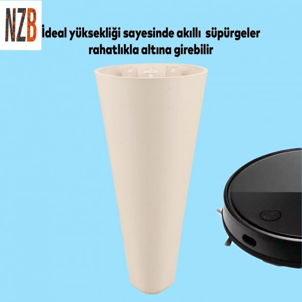 Lüks Mobilya Kanepe Sehpa TV Ünitesi Koltuk Ayağı 12 cm Krem Baza Ayak - Resim 4
