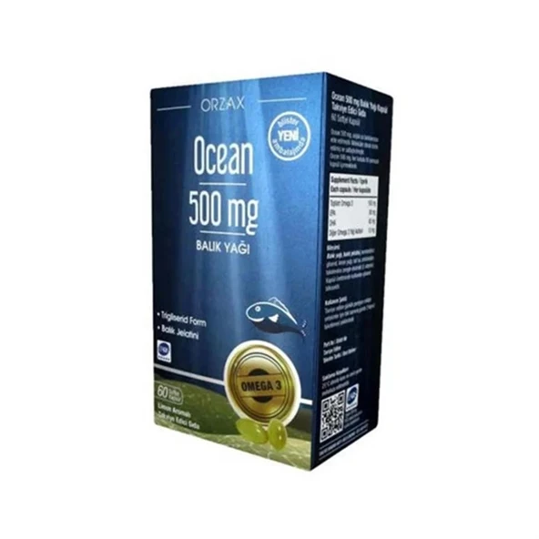 Ocean Omega 3 Balık Yağı 500 mg 60 Kapsül
