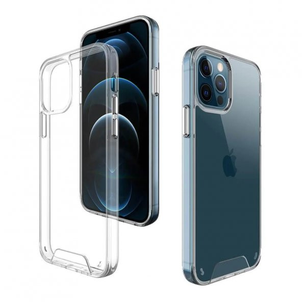 iPhone 11 Pro Kılıf Space Seri Lux Silikon Şeffaf Kapak - 8