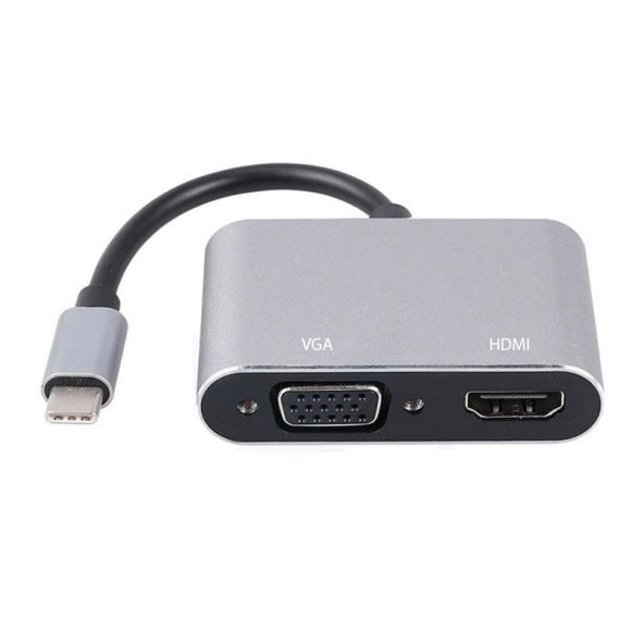 USB C Type c to HDMI 4K +VGA çevirici adaptör kablo 2 in 1