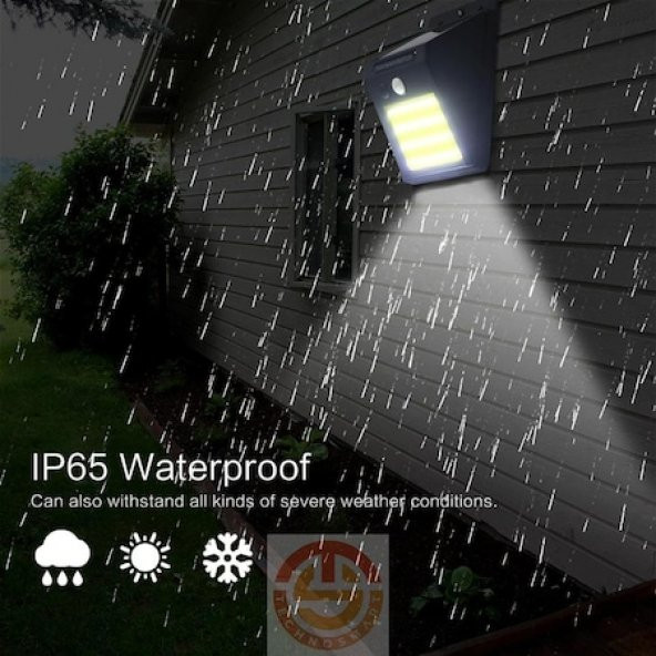 48 Ledli Güneş Enerjili Bahçe Lambası Hareket Sensörlü - Resim 4