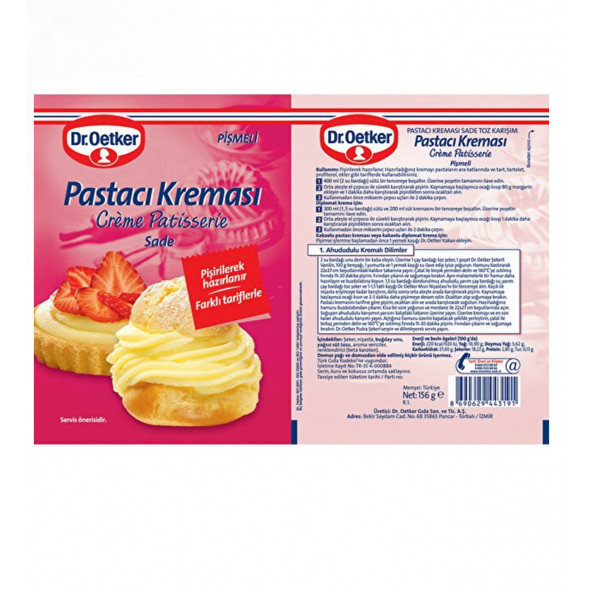 Dr. Oetker Pastacı Kreması 156 g. (Pişmeli / Sade) - 2
