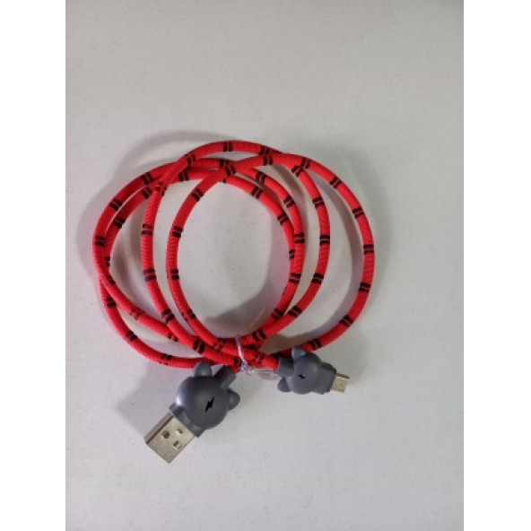 ASLANTİC FİGÜRLÜ HASIR MİCRO USB KABLO 1M