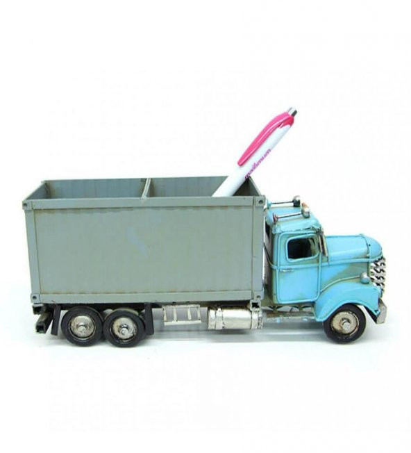 Dekoratif Metal Kamyon Kartvizitlik ve Kalemlik - Resim 7