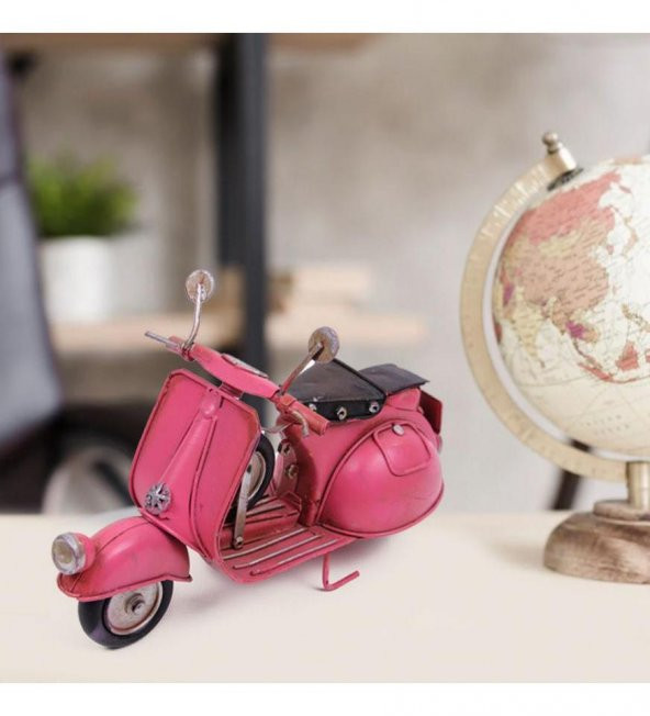 Dekoratif Metal Pembe Scooter ürün görseli