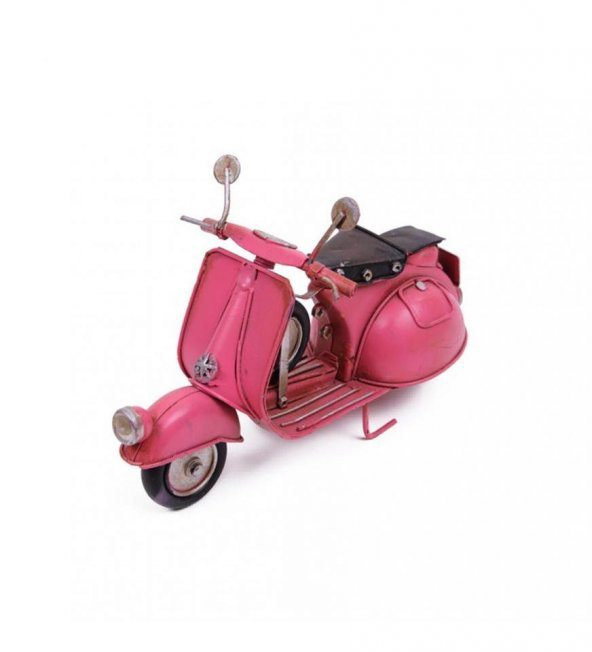 Dekoratif Metal Pembe Scooter - Resim 2