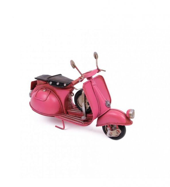 Dekoratif Metal Pembe Scooter - Resim 3