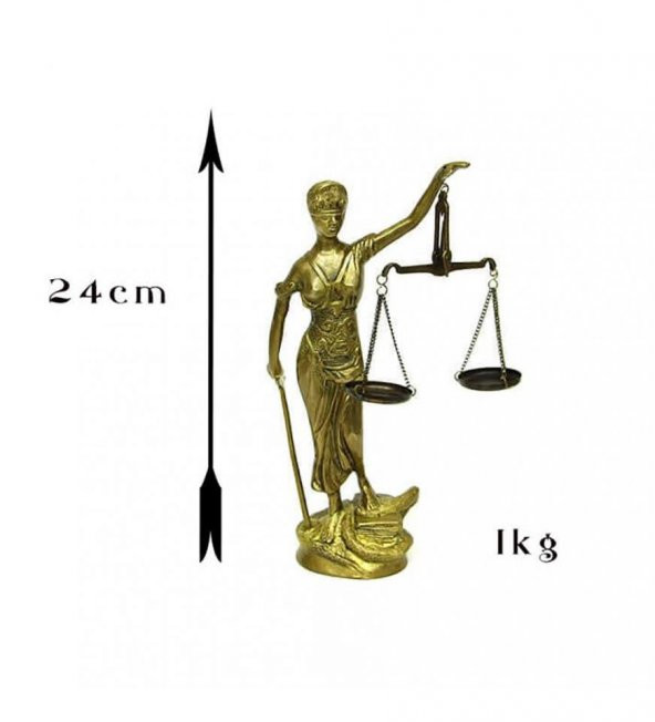 Adalet Kadını 10" Masaüstü Bronz Heykel - 2