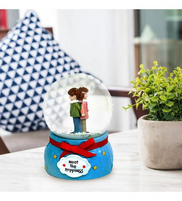 Romantik Sevgili Işıklı Kar Küresi 65cc ürün görseli