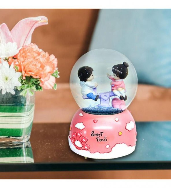 Romantik Sevgili Sweet Time Motorlu Müzikli Kar Küresi 80cc - Resim 2