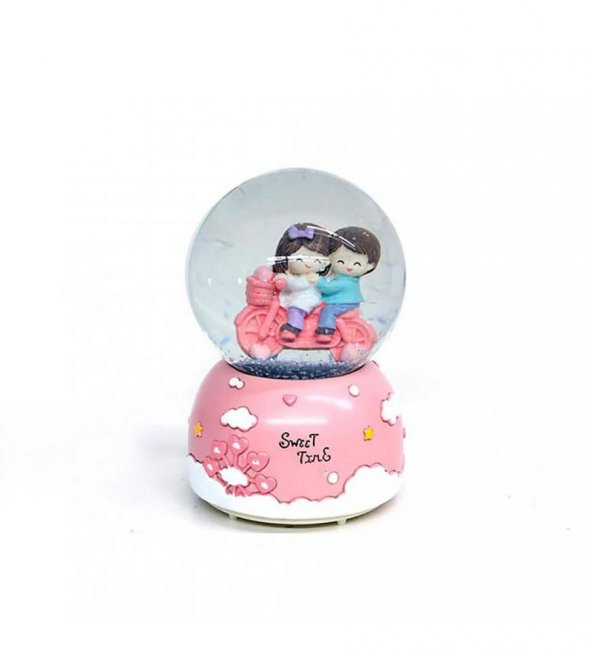 Romantik Sevgili Sweet Time Motorlu Müzikli Kar Küresi 80cc - Resim 3