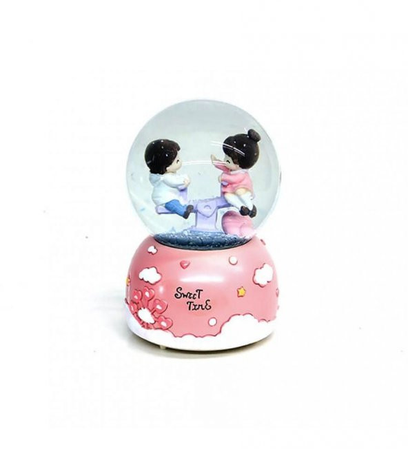Romantik Sevgili Sweet Time Motorlu Müzikli Kar Küresi 80cc - Resim 4