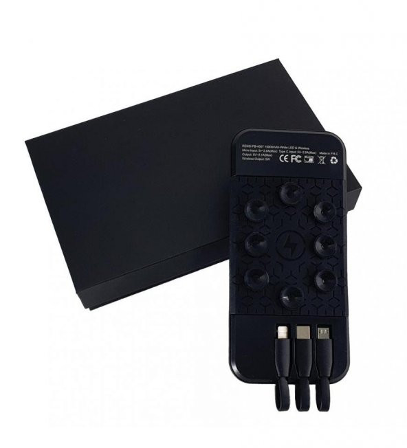 Vantuzlu Wireless Siyah Powerbank 10,000 mAh HK2463 - 3