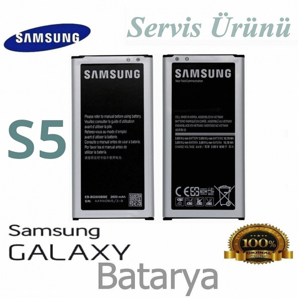 Samsung Galaxy S5 Batarya Eb-Bg900Bbegww Uyumlu Yedek Batarya