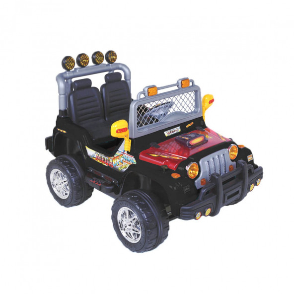 Aliş Mega 2 Kişilik 12 Volt Uzaktan Kumandalı Akülü Jeep Siyah