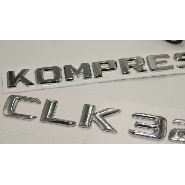 Benz CLK 320 Kompressor Bagaj Krom Metal 3M 3D Yazı Logo - Resim 3