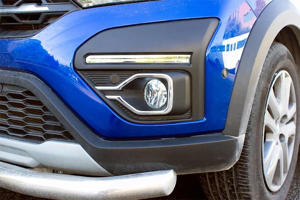 OMSA Dacia Sandero Stepway Krom Sis Far Çerçevesi 2 Parça 2021 ve Sonrası - 2