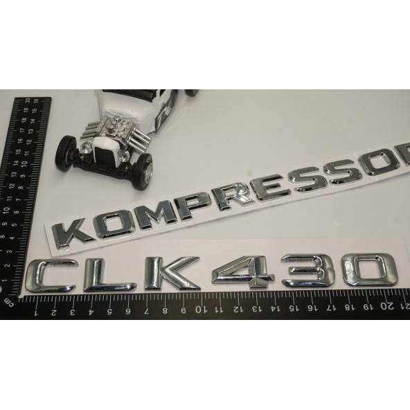 Benz CLK 430 Kompressor Bagaj Krom Metal 3M 3D Yazı Logo - 5