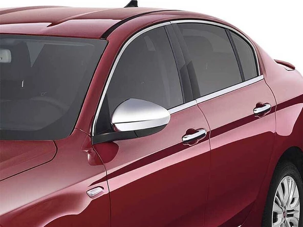 OMSA Fiat Egea Sedan HB Krom Cam Çerçevesi 8 Parça  2016 ve Sonrası - 3