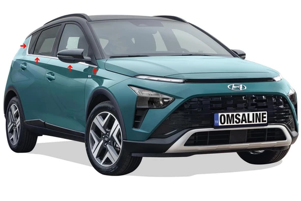 OMSA Hyundai Bayon Krom Cam Alt Çıtası 8 Parça 2021 ve Sonrası