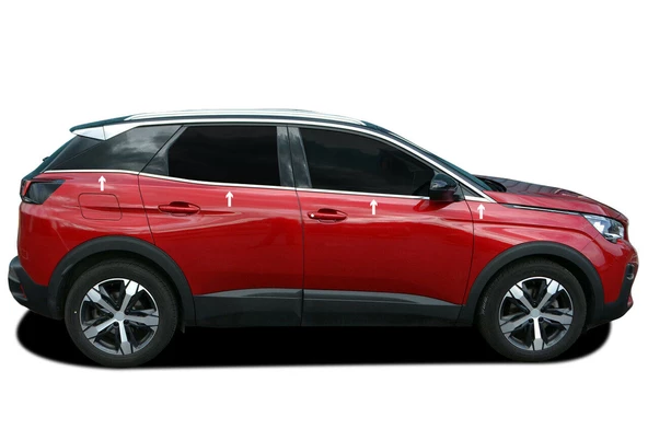 OMSA Peugeot 3008 Krom Cam Alt Çıtası 8 Parça 2016-2024 Arası - 3