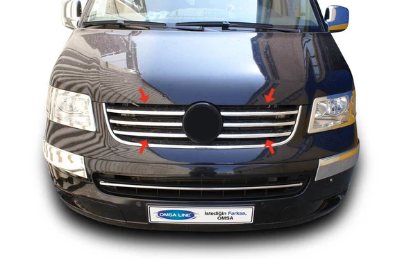 OMSA VW T5 Caravelle Krom Ön Panjur 6 Parça 2003-2010 Arası - 3