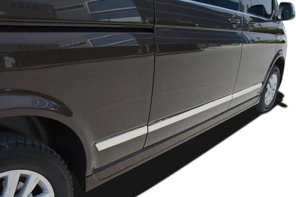 OMSA VW T6 Transporter Krom Yan Kapı Çıtası Tek Sürgü 5 Parça Kısa Şase 2015-2019 Arası - 3