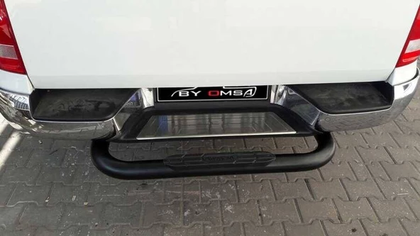 OMSA Nissan Navara Arka Basamak Çap:76 Siyah 2016 ve Sonrası - 4