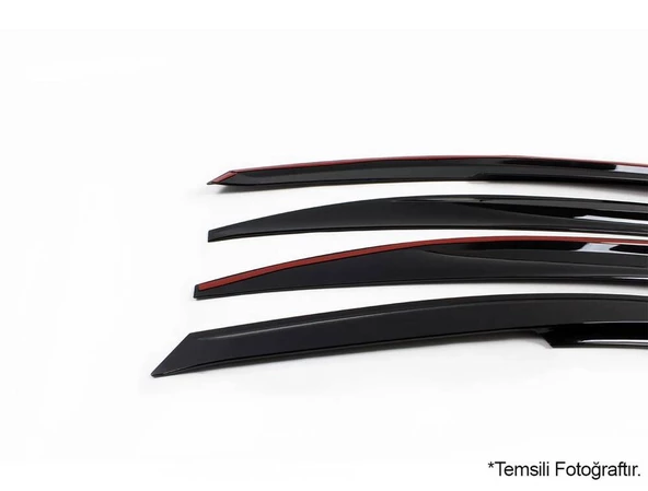 OMSA SunPlex VW Jetta Cam Rüzgarlığı Mugen 4 Parça 2011 ve Sonrası - Resim 3