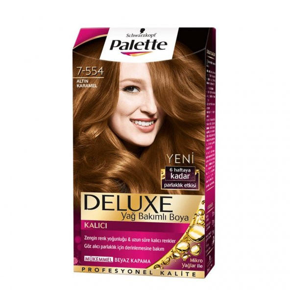 Palette Deluxe Saç Boyası 7.554 Altın Karamel  x  3 Adet