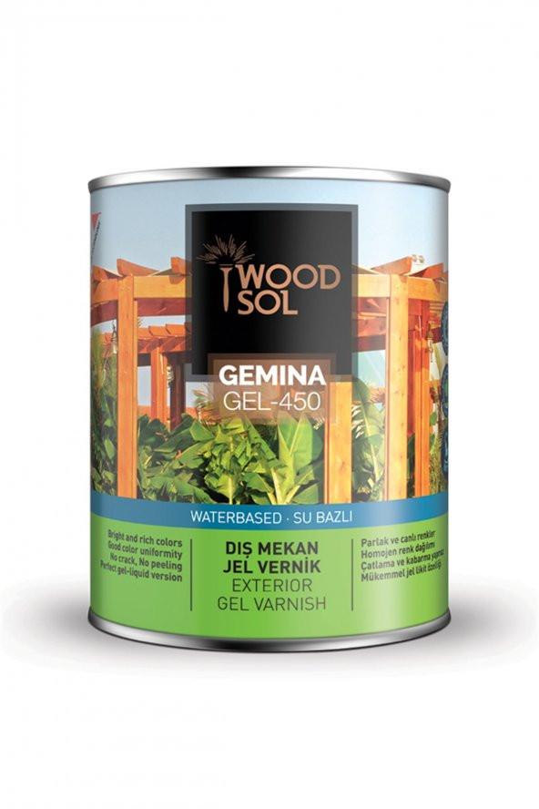 Woodsol Gemina Dış Mekan Ahşap Jel Vernik 2.5 Litre / 1565 Java Burma - 1