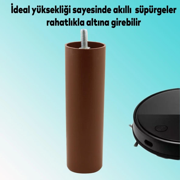 Gizli Mobilya Kanepe Sehpa TV Ünitesi Koltuk Orta Destek Ayağı 15 cm Kahverengi Baza Ayak - 4