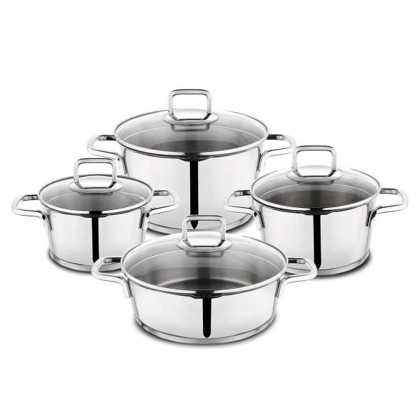 Schafer Stahl Çelik Tencere Seti 8 Parça Inox - 3