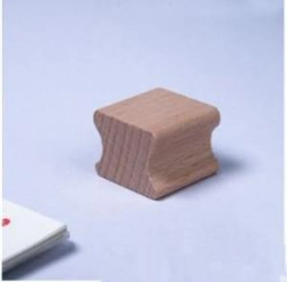 Ahşap Küp Mühür 20x20mm Kavrama Oluklu Blok Kayın Ağacı - Resim 4