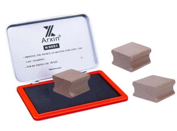 Ahşap Küp Mühür 35x35 Oluklu Blok Kayın Ağacı