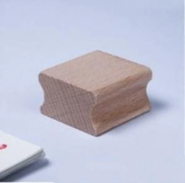 Ahşap Küp Mühür 40x40mm Oluklu Blok Kayın Ağacı - 5