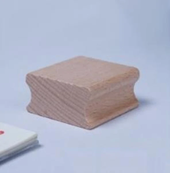 Ahşap Küp Mühür 40x40mm Oluklu Blok Kayın Ağacı - 6
