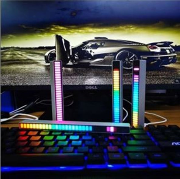 gaman Rgb Sese Duyarlı Müzik Ses Ritim Işığı Taşınabilir Ev-Araba-Masaüstü Ekolayzer Led Çubuk Lamba - 2